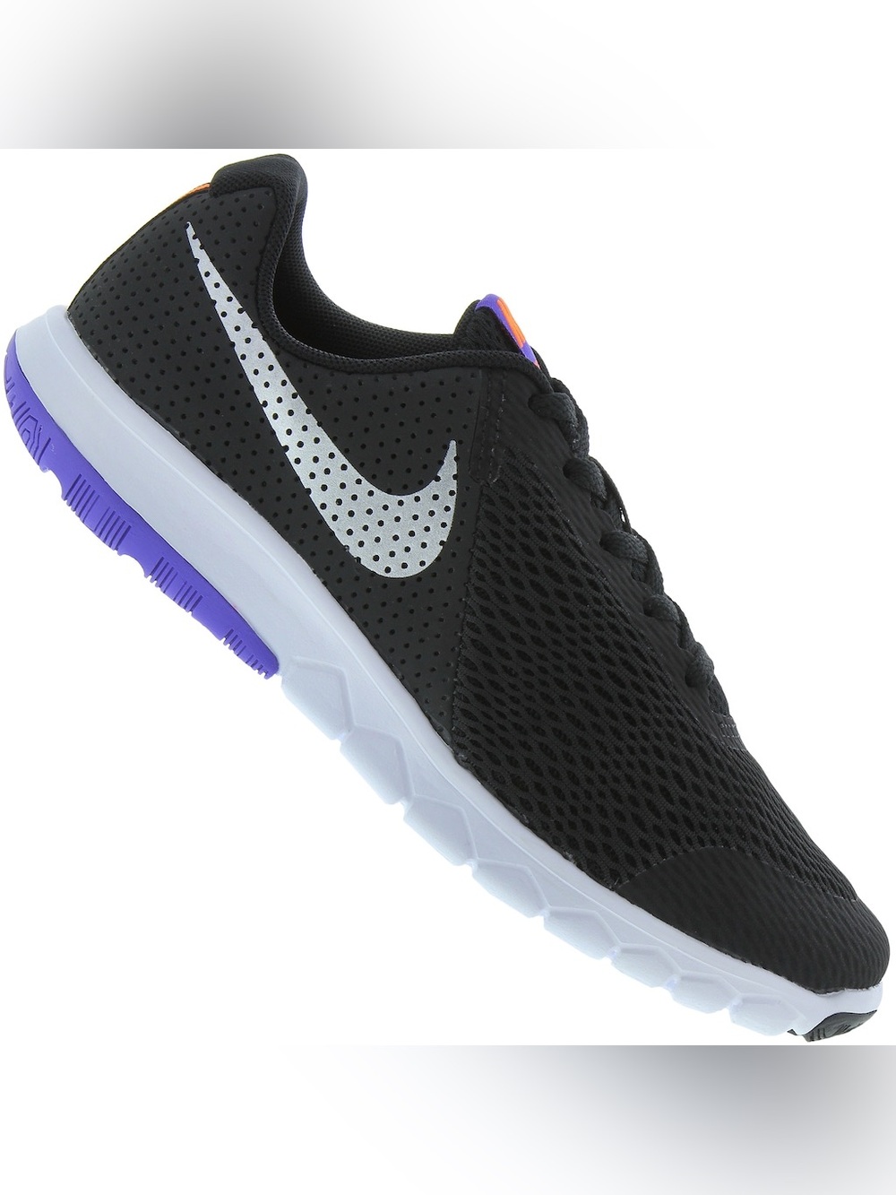 Nike Flex Experience RN 5 Black Silver Purple Running Shoes - Size 5